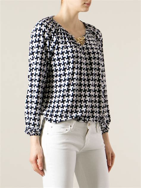 real real michael kors womens linen blouse|Michael Kors Linen Printed Blouse .